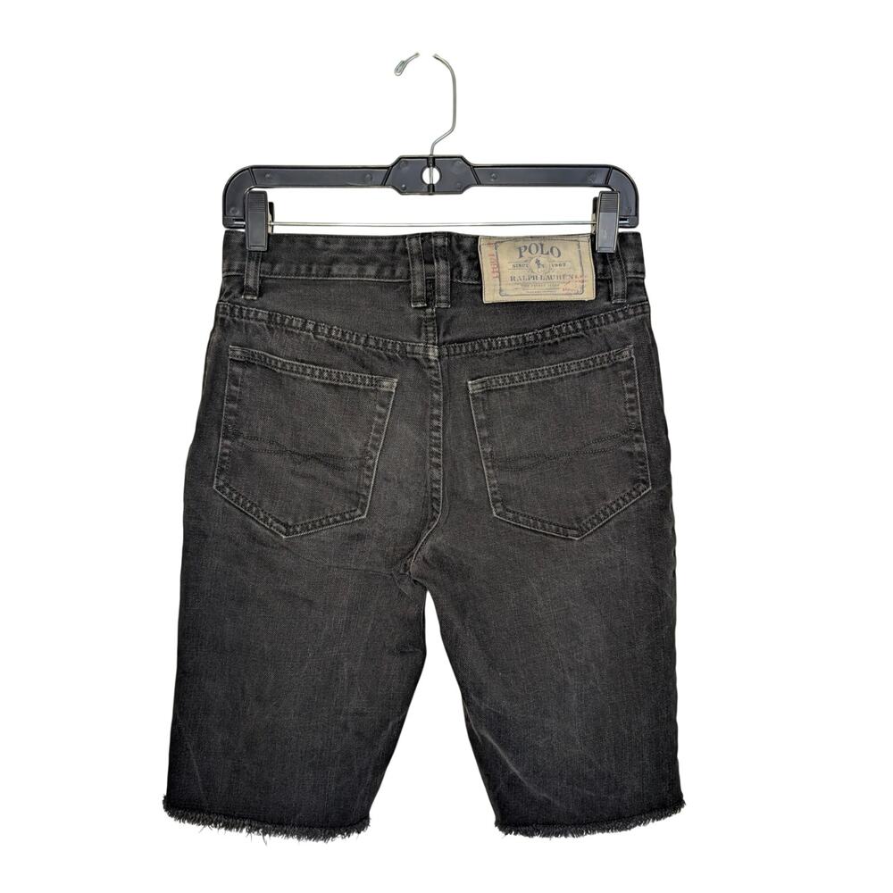 Polo Ralph Lauren Boys Bottoms, Black Frayed Denim Bermuda Shorts, Sz 14